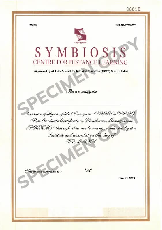 PG Certificate in Healthcare Management Demo Certificate